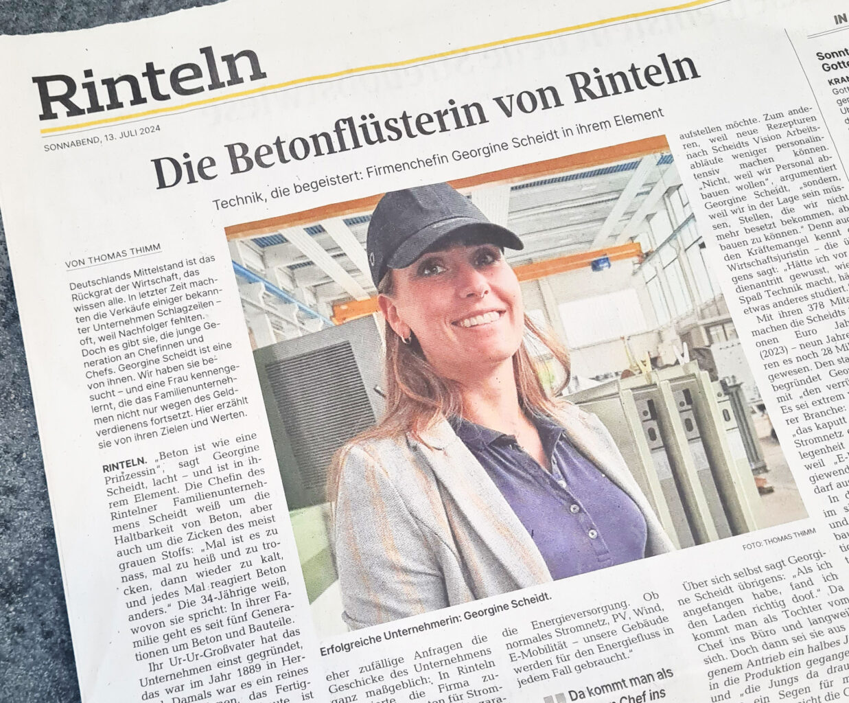 Die Betonflüsterin von Rinteln - ein Artikel der Schaumburger Zeitung